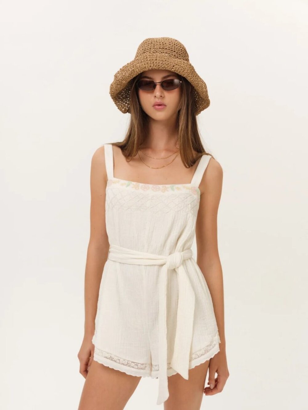For Love & Lemons Leah Romper | 100% Cotton | XS | NWT